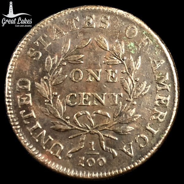 1798 Draped Bust Large Cent 2nd Hair Style (XF Details) - Great Lakes Coin