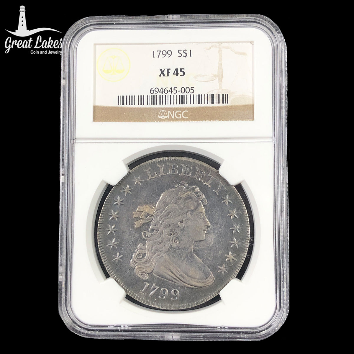 1799 Draped Bust Silver Dollar NGC XF45