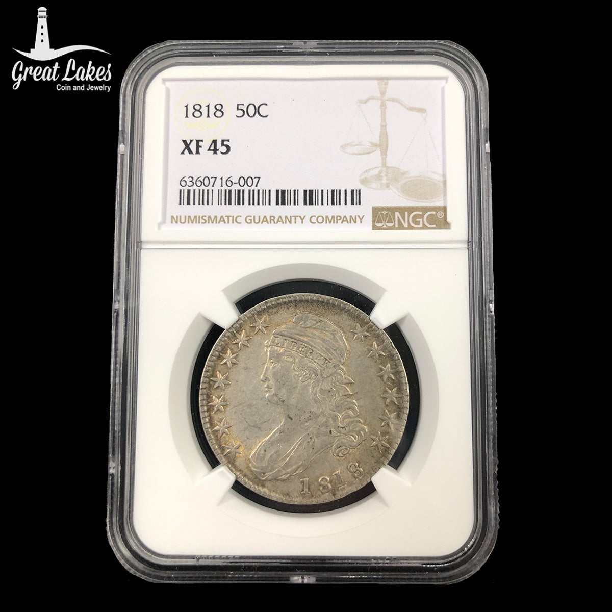 1818 Capped Bust Half Dollar NGC XF45
