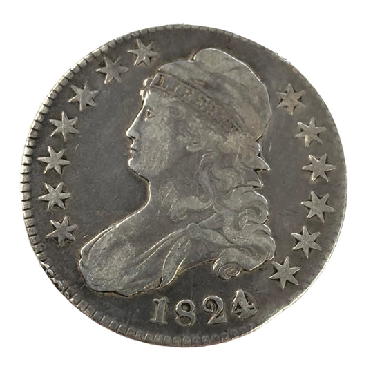 1824/4 Capped Bust Half Dollar (VF Details)