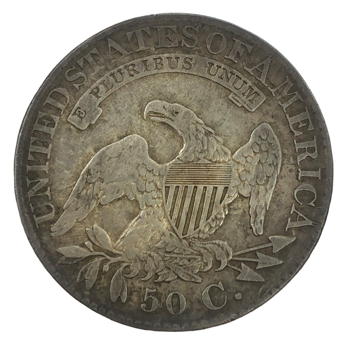 1827 Square Base 2 Capped Bust Half Dollar (F)
