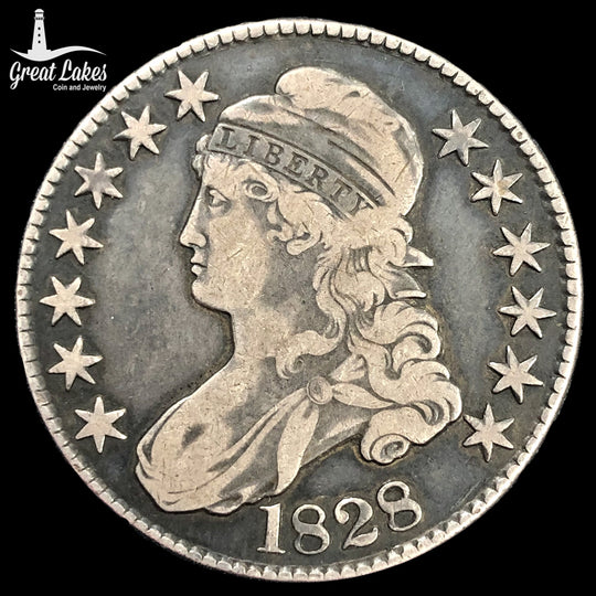 1828 Curl Base 2 Knob Capped Bust Half Dollar (VF)