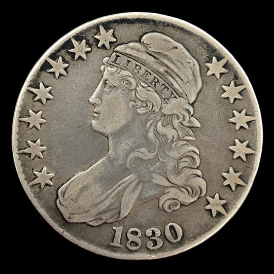 1830 Large 0 Capped Bust Half Dollar (VF)