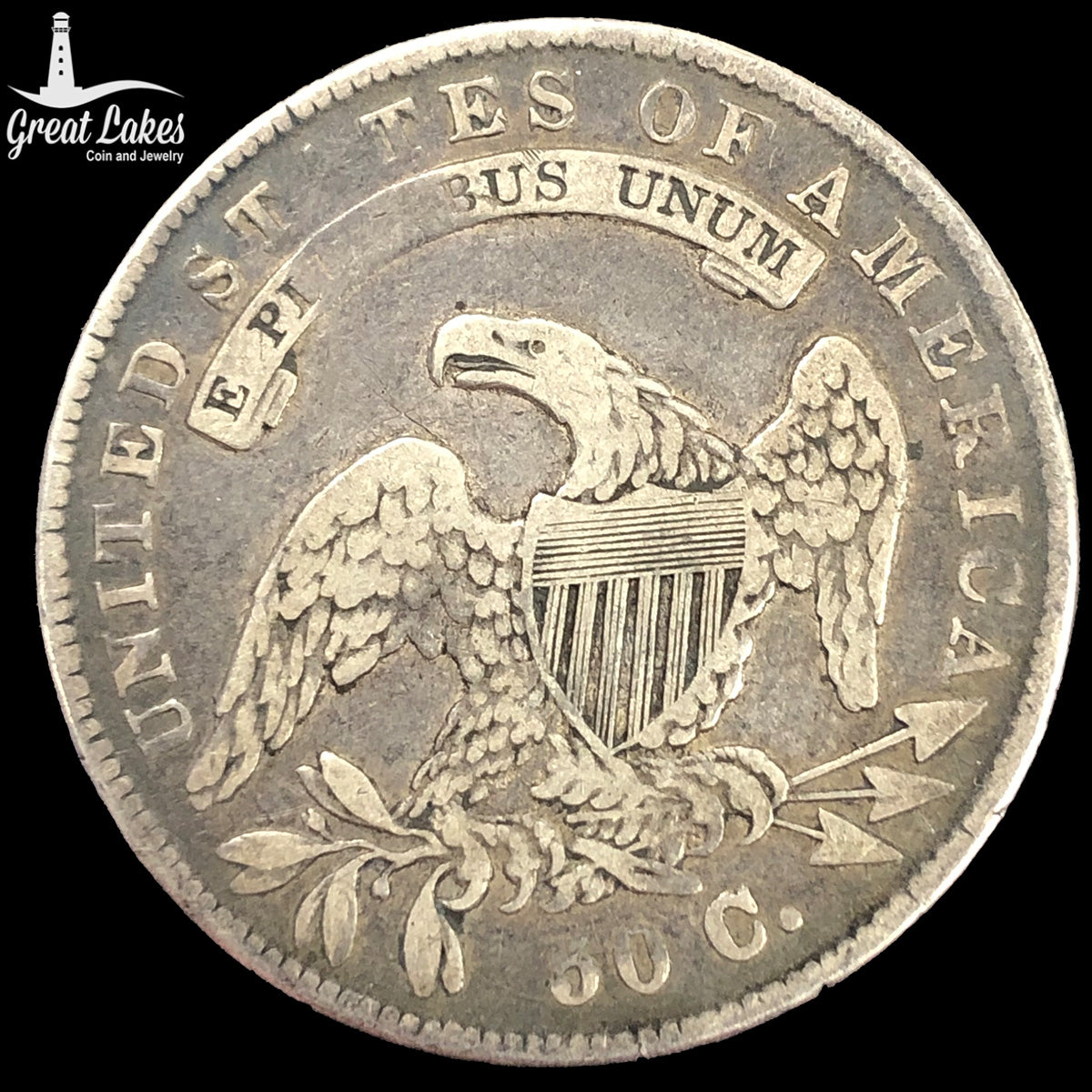 1834 Small Date Small Letters Capped Bust Half Dollar (F)