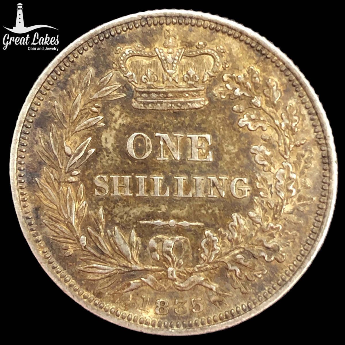 1835 Great British Shilling NGC AU 55