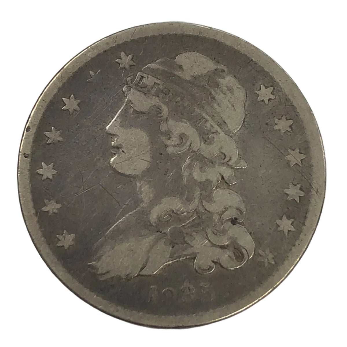 1835 Small Size Capped Bust Quarter (VF)