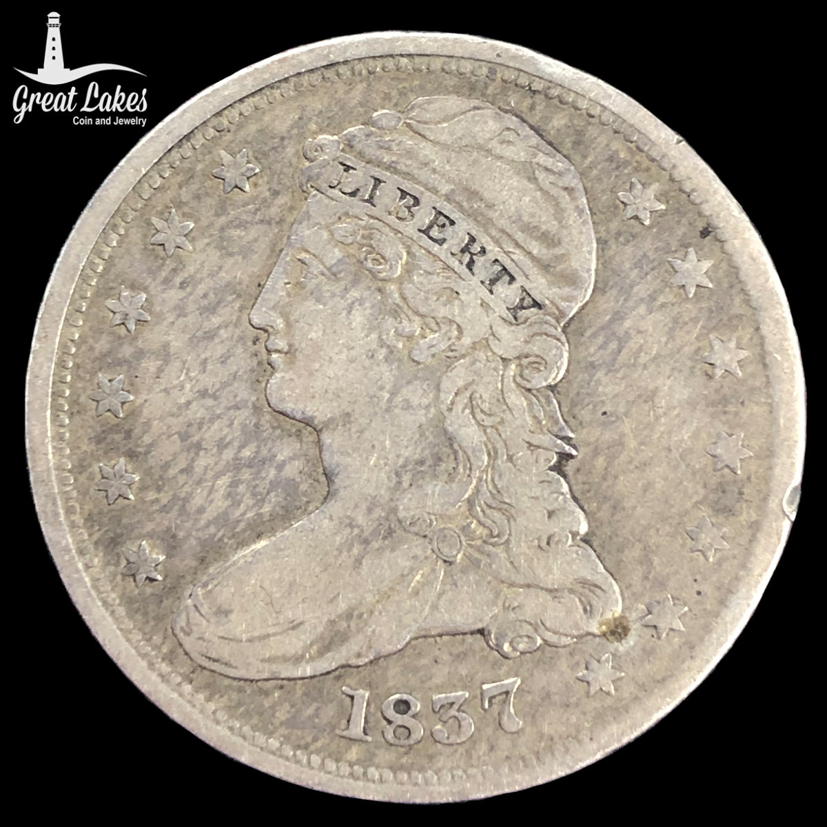 1837 Reeded Edge Bust Half Dollar (F)