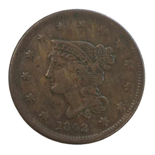 1842 Small Date Braided Hair Large Cent (XF)