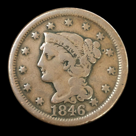 1846 Tall Date Braided Hair Large Cent (VG)