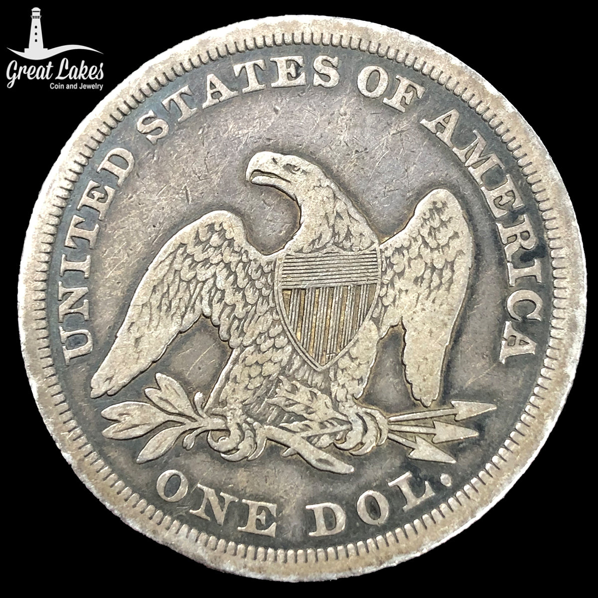 1847 Seated Liberty Dollar (F)