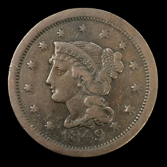 1849 Braided Hair Large Cent (VF)