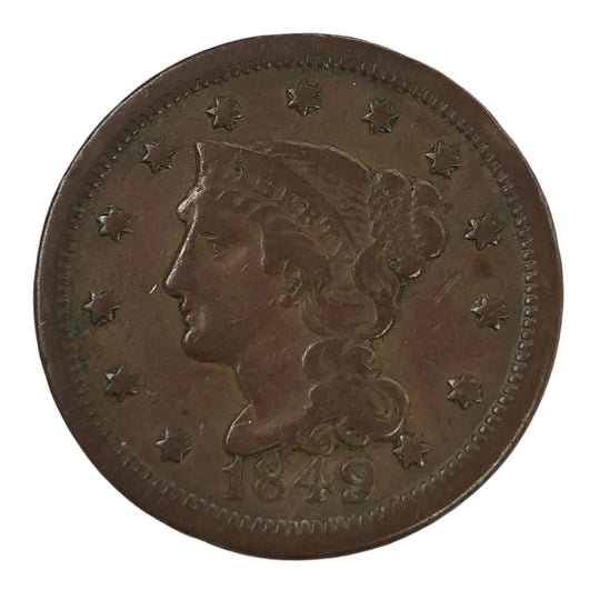 1849 Braided Hair Large Cent (F)