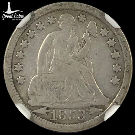 1853 Arrows Seated Liberty Dime (VF)