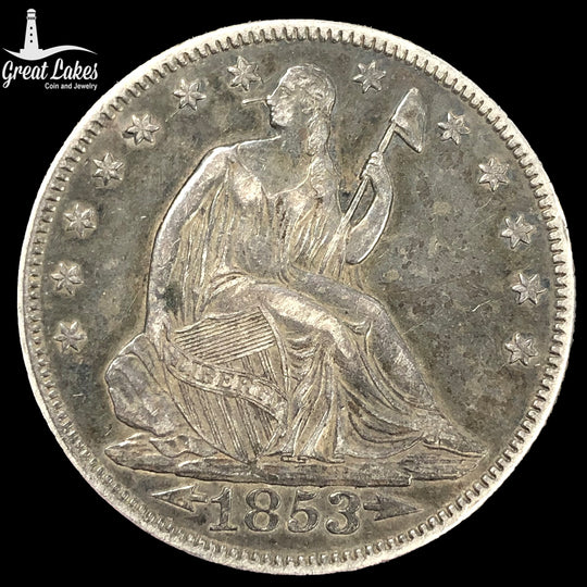 1853 Arrows & Rays Seated Liberty Half Dollar (XF)