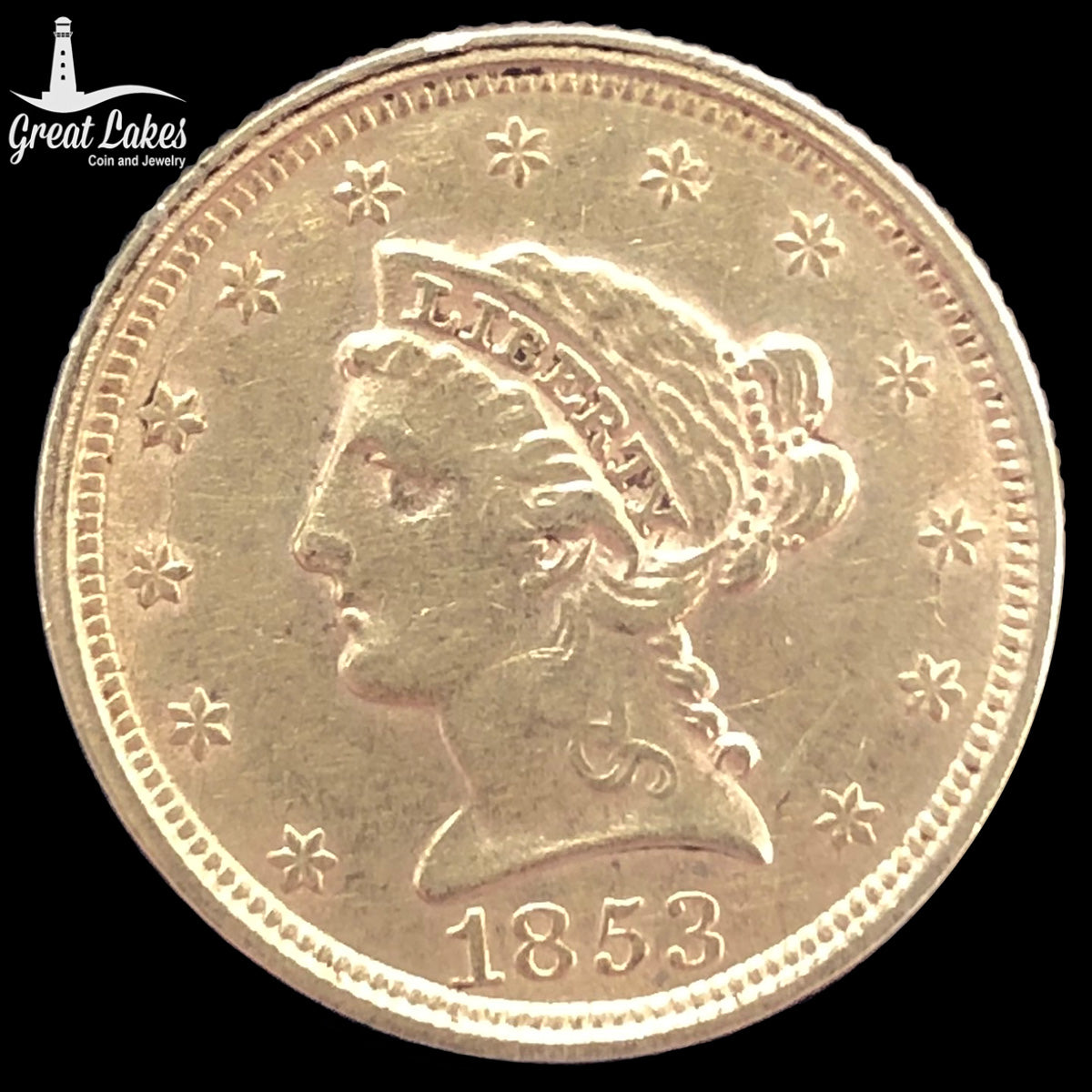 1853 $2.50 Liberty Gold Quarter Eagle (XF) (Cleaned)