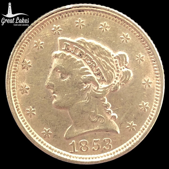 1853 $2.50 Liberty Gold Quarter Eagle (XF) (Cleaned)
