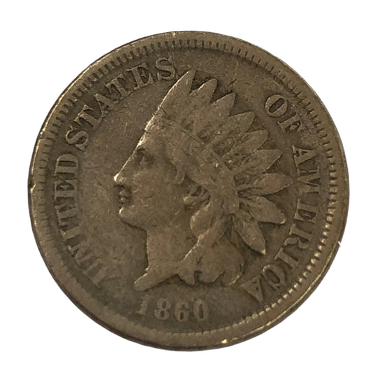 1860 Round Bust Indian Head Cent (F)