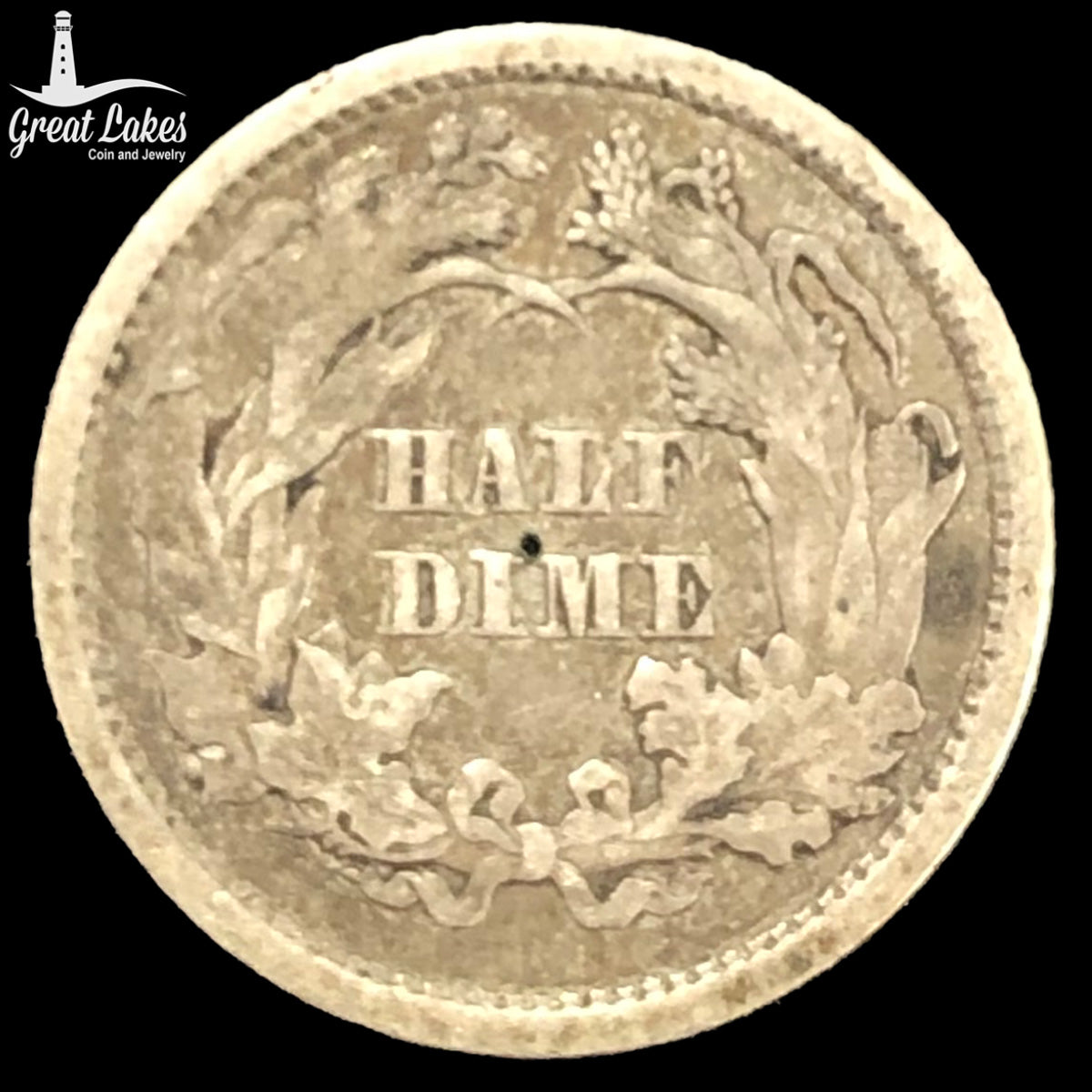 1861 Seated Liberty Half Dime (VF) (Small Hole Reverse)