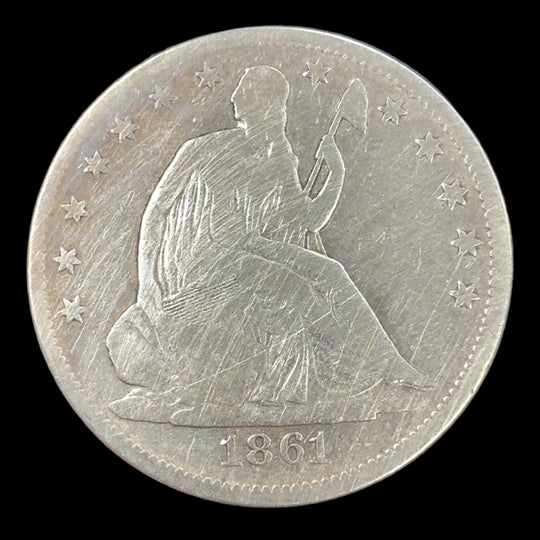 1861 Seated Liberty Half Dollar (VG Details)