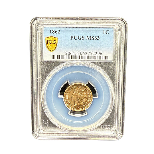 1862 Indian Head Cent PCGS MS63