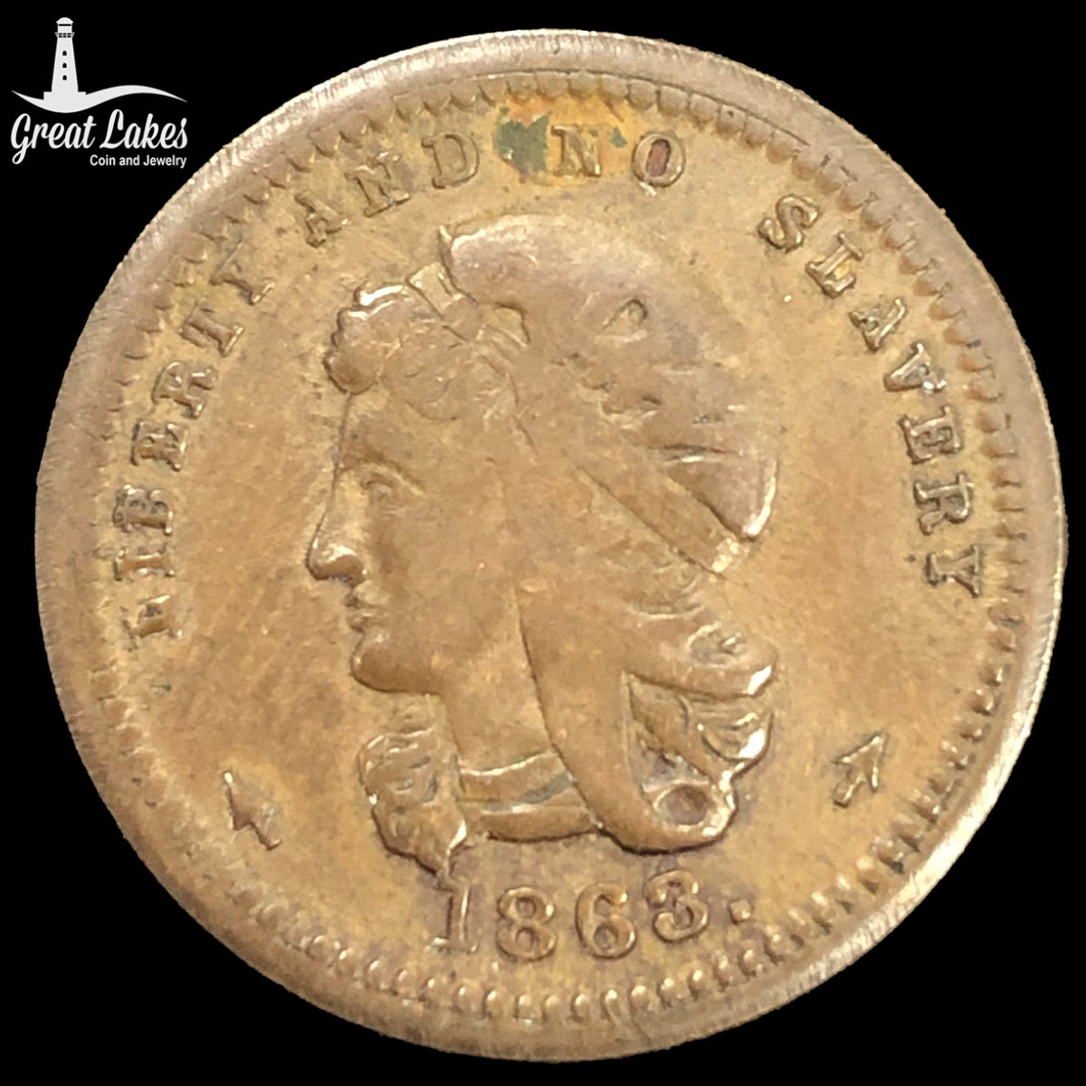 1863 Civil War Token “Liberty And No Slavery”