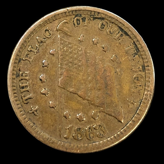 1863 Patriotic Civil War Token “The Flag Of Our Union / Dix Shoot Him On The Spot”