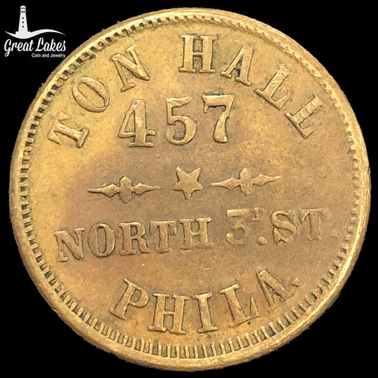 (1863) Civil War Store Card “Adams/Ton Hall” Philadelphia PA