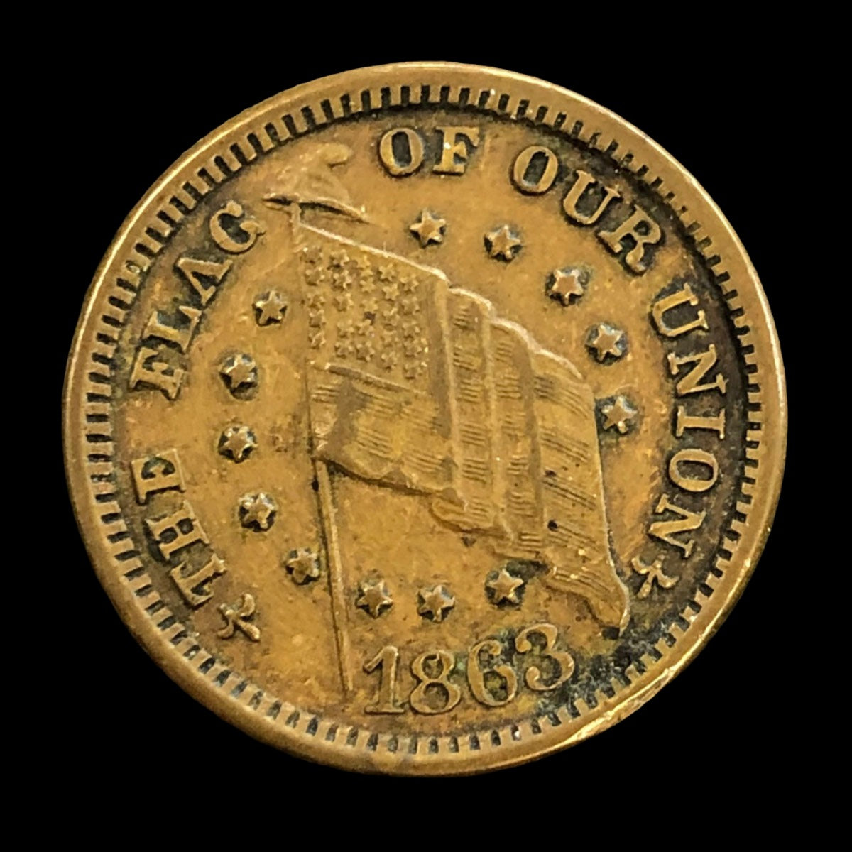 1863 Civil War Token “The Flag Of Our Union / DIX Shoot Him On The Spot”