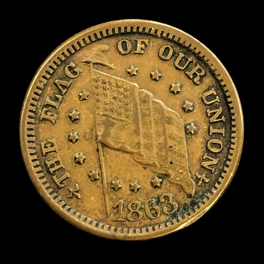 1863 Civil War Token “The Flag Of Our Union / DIX Shoot Him On The Spot”