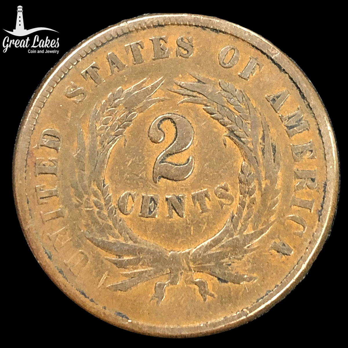 1864 Large Motto Two Cent Piece (F)