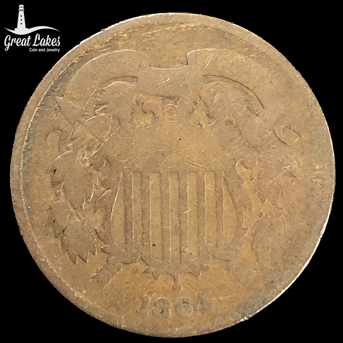 1864 Large Motto Two Cent Piece (G)
