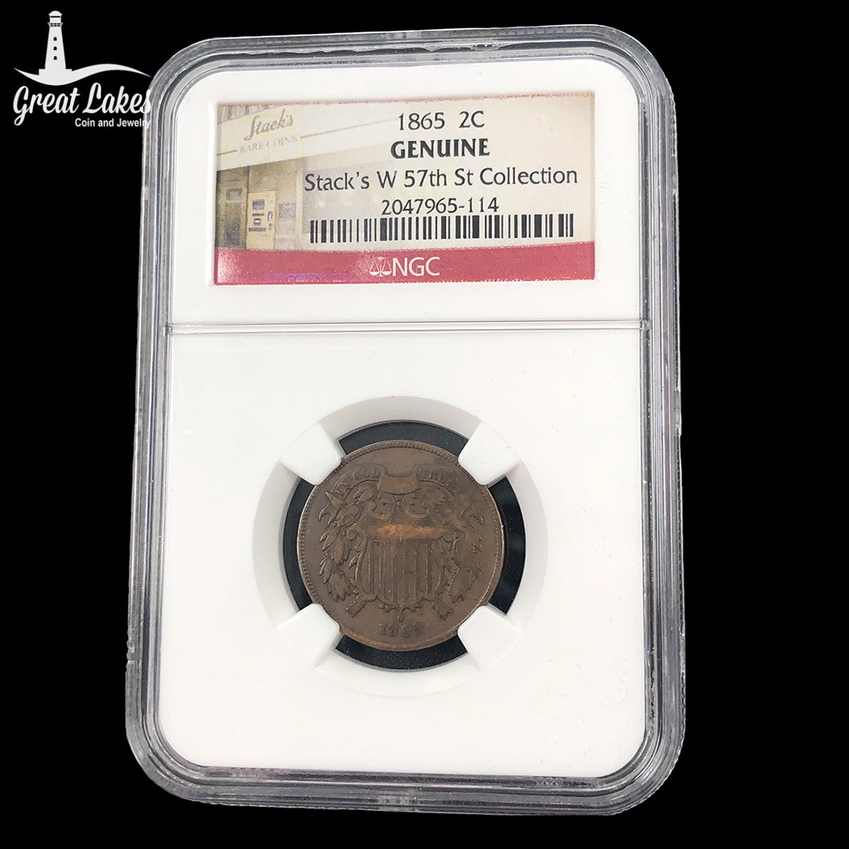 1865 Two Cent Piece (F)