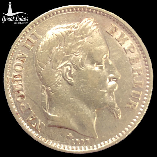 1867-A French 20 Francs Napoleon III (XF)