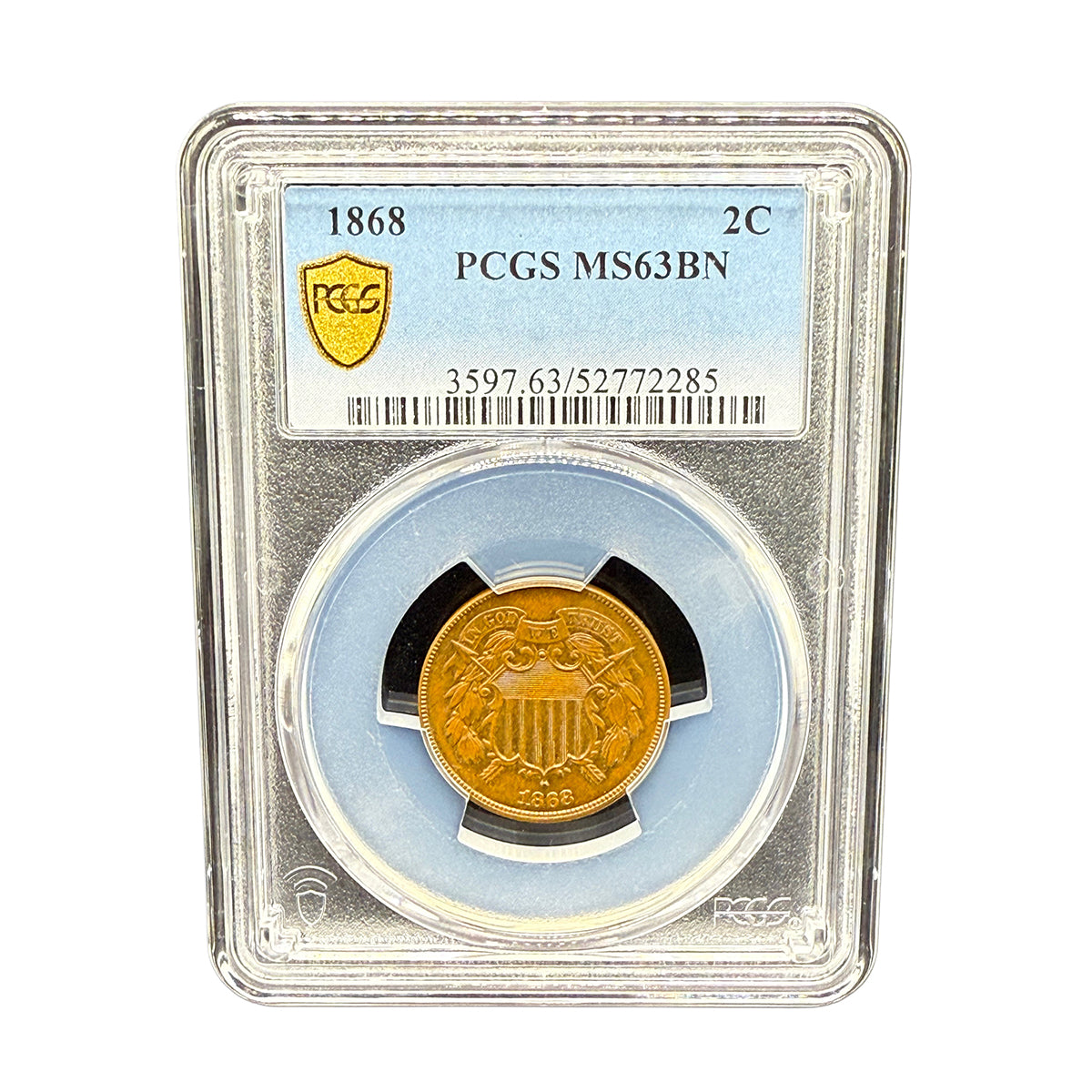 1868 Two Cent Piece PCGS MS63BN