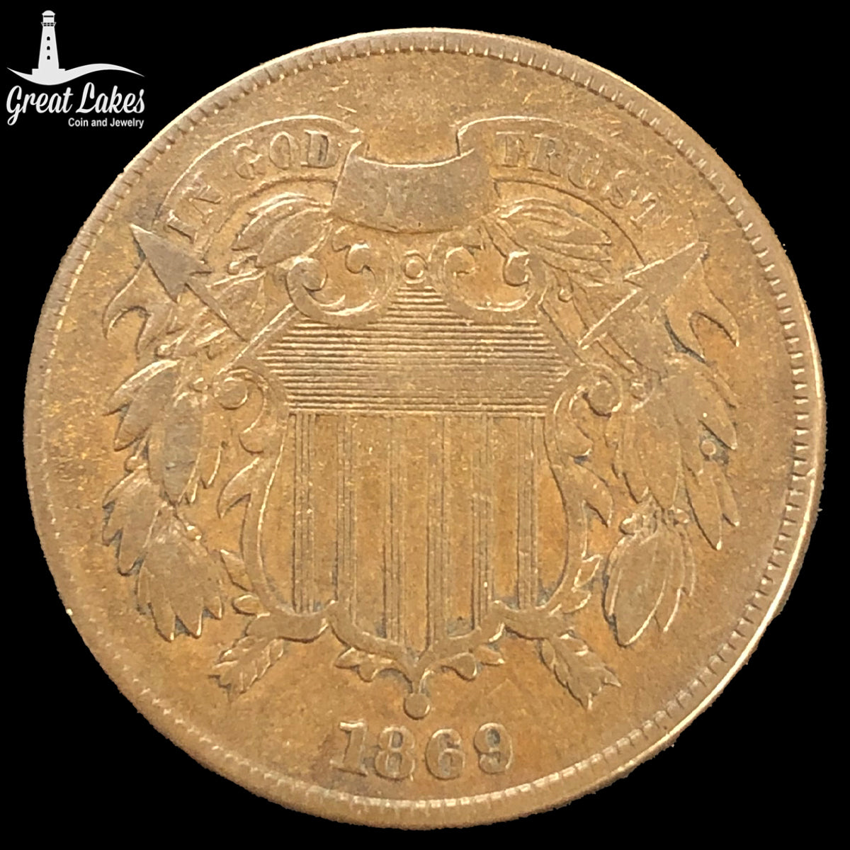 1869 Two Cent Piece (VF)
