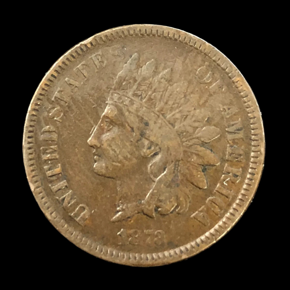 1873 Closed 3 Indian Head Cent (F)