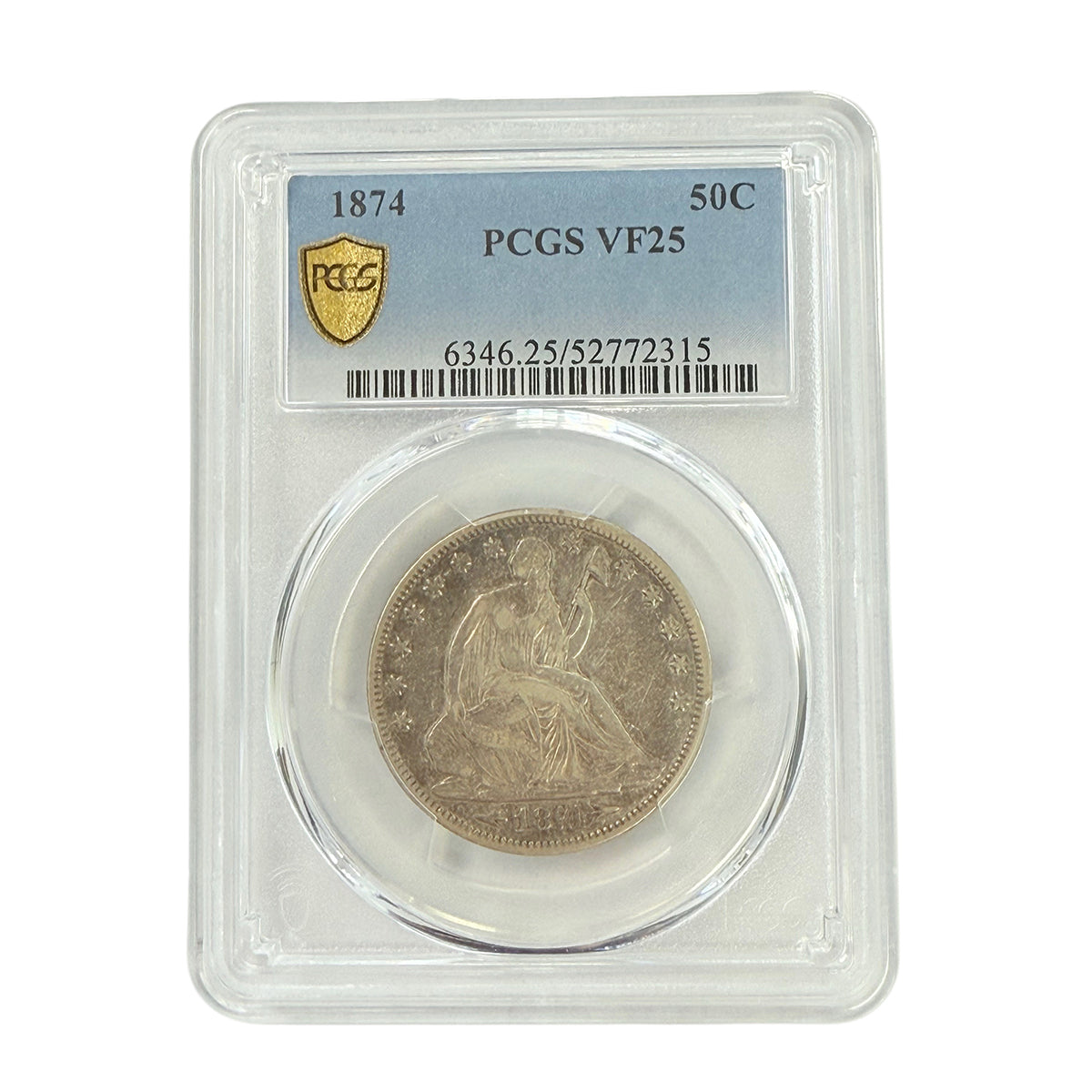 1874 Arrows Seated Liberty Half Dollar PCGS VF25