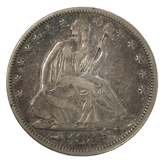 1874 Arrows Seated Liberty Half Dollar (XF)