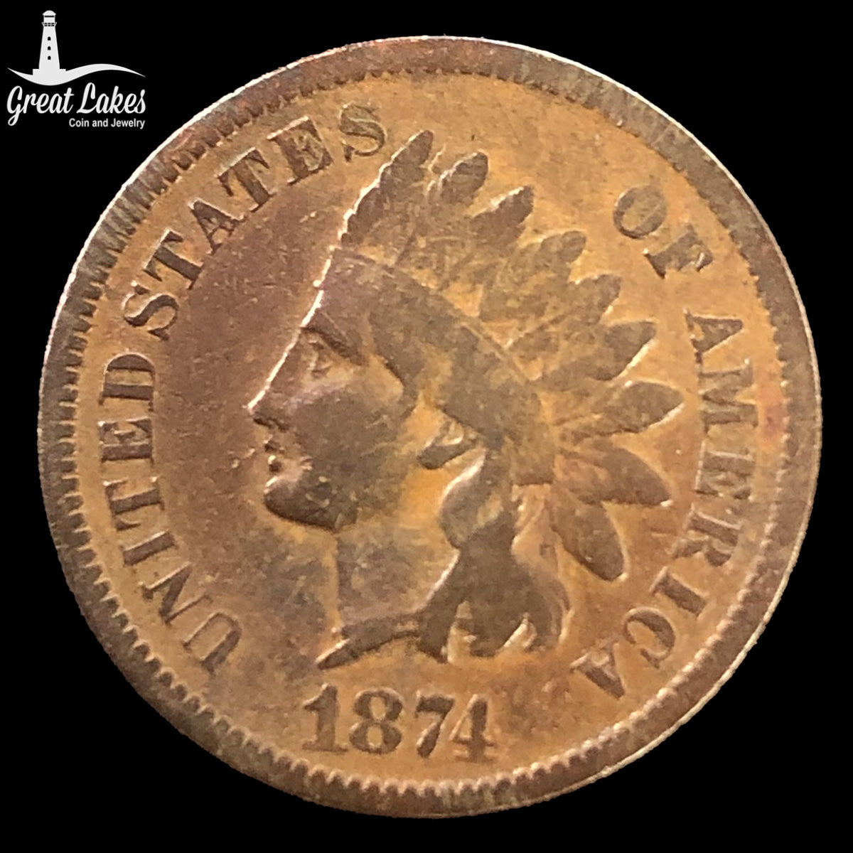 1874 Indian Head Cent (VG)