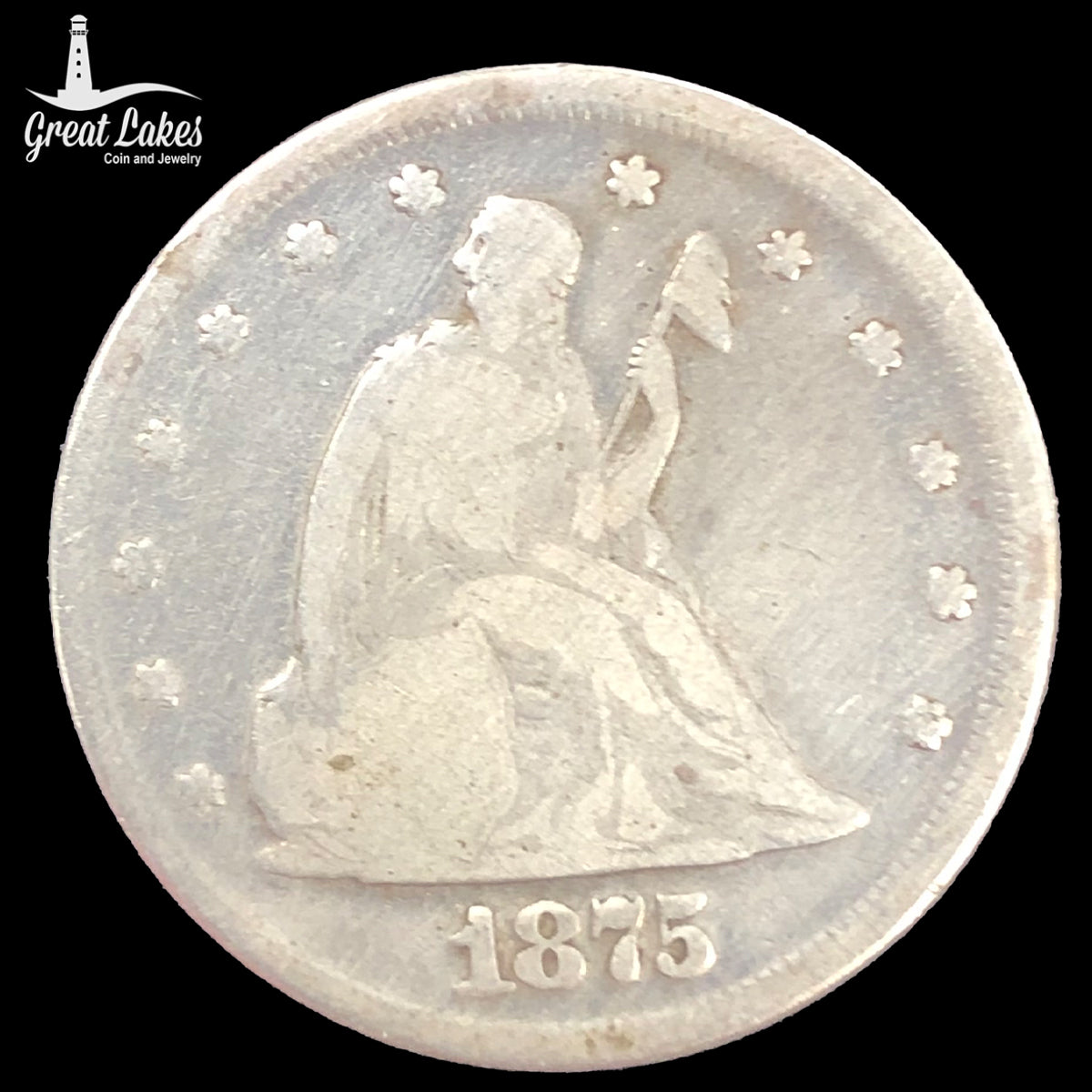 1875 Twenty Cent Piece (VG Details)