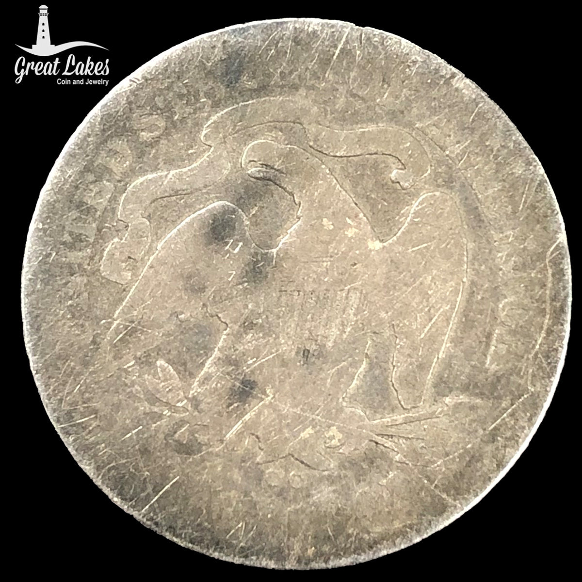 1876-CC Seated Liberty Quarter (AG)