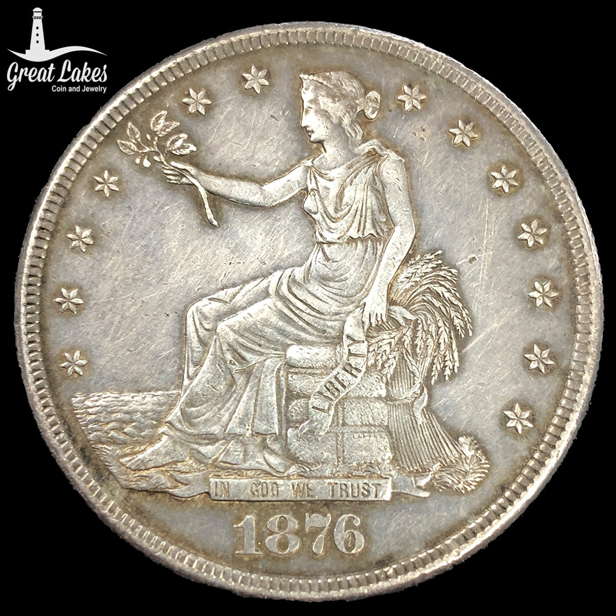 1876-S Trade Dollar (XF Details)