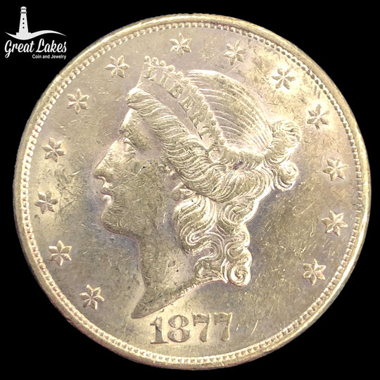 1877 $20 Liberty Gold Double Eagle (AU)
