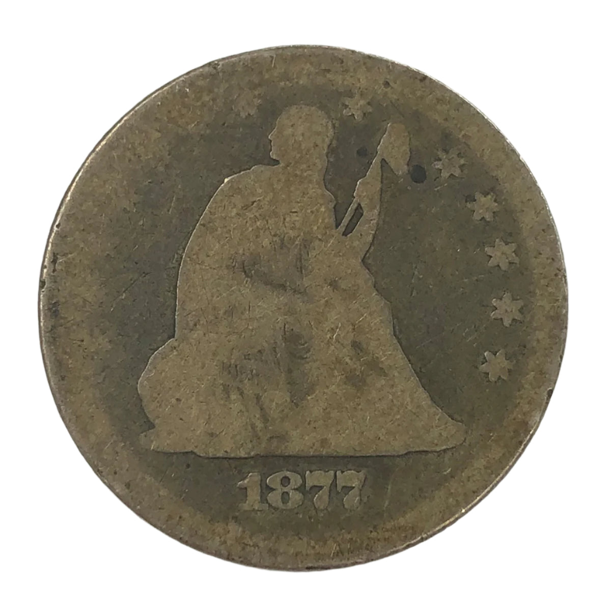 1877 Seated Liberty Quarter (AG)