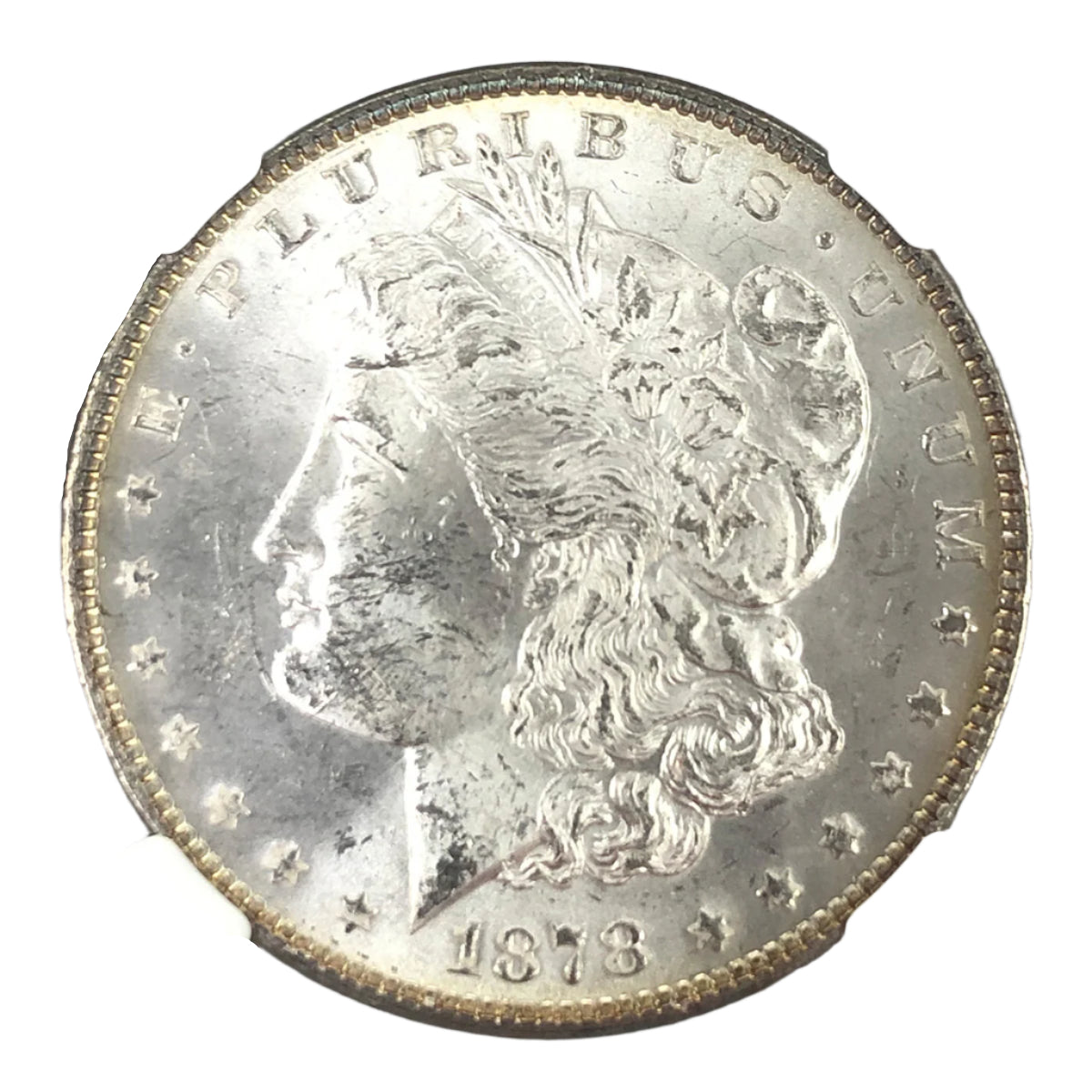 1878 7/8 Tail Feather Strong Morgan Silver Dollar NGC MS63