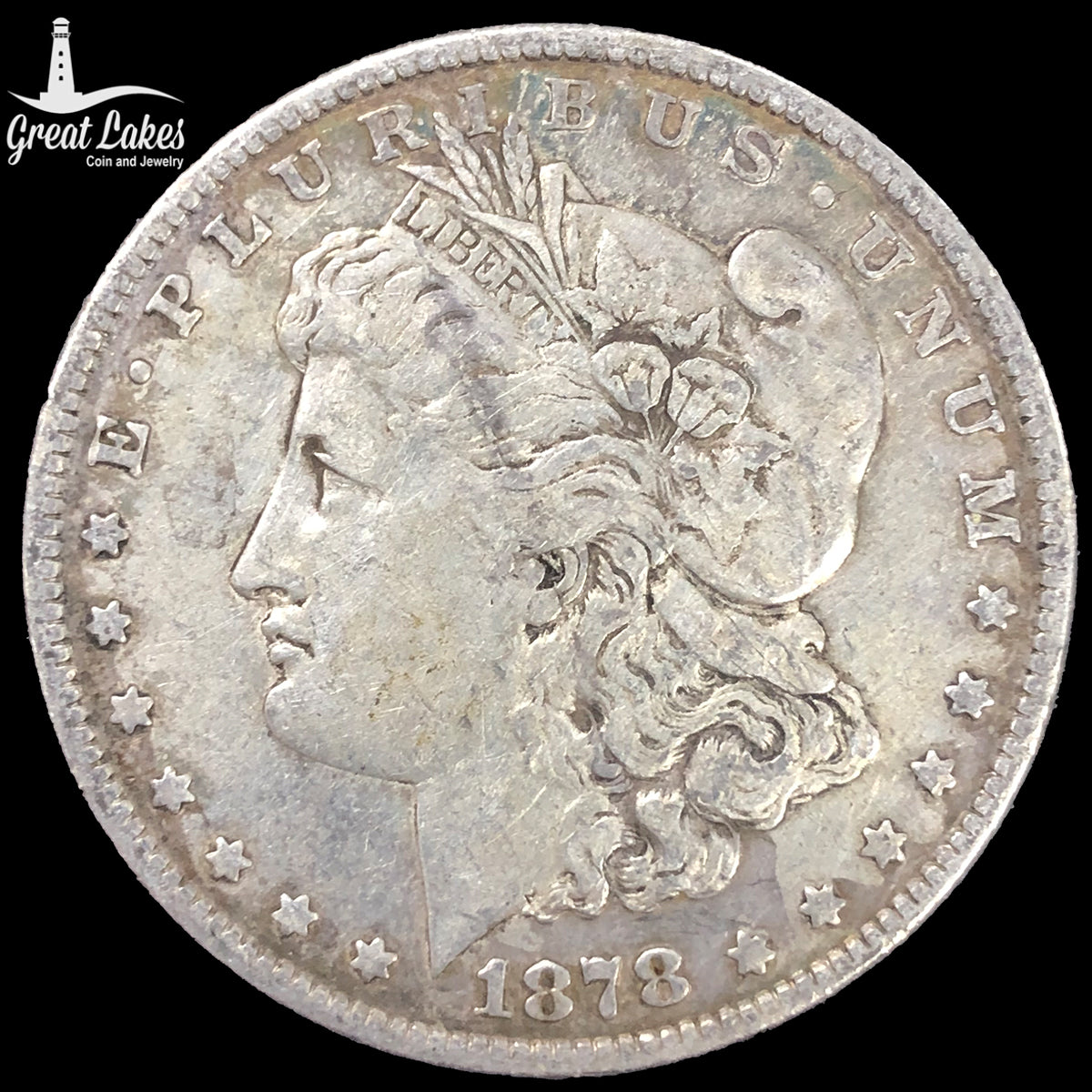 1878 7 Tail Feather Morgan Silver Dollar (VF Details)