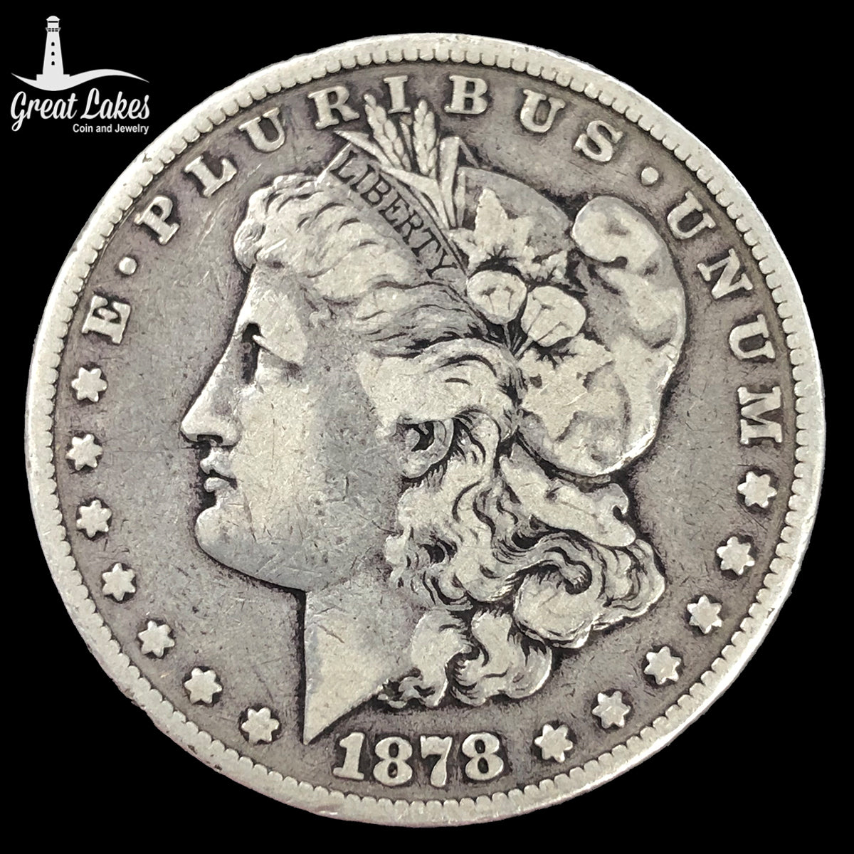 1878 7 Tail Feathers Morgan Silver Dollar (F)