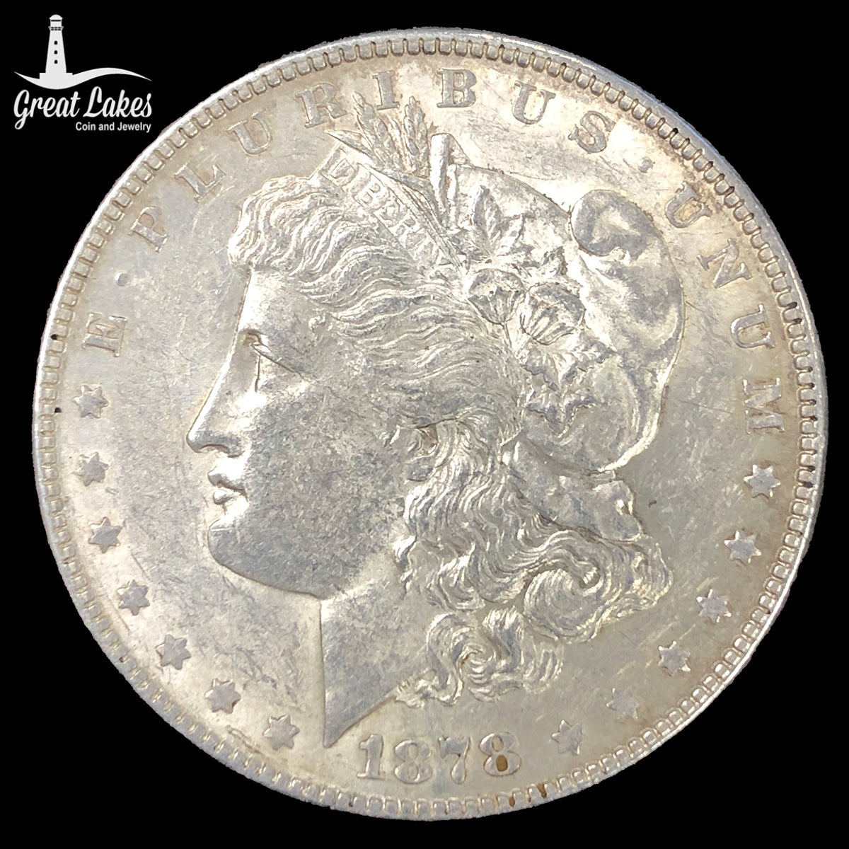 1878 7 Tail Feathers Morgan Silver Dollar (AU Details)