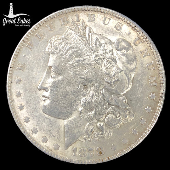1878 7 Tail Feathers Morgan Silver Dollar (AU Details)