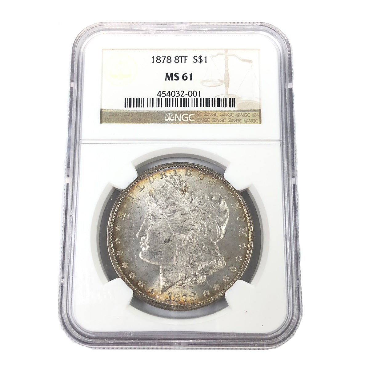 1878 8 Tail Feather Morgan Silver Dollar NGC MS61